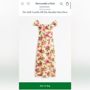 A&F Camille off the shoulder Maxi NWOT